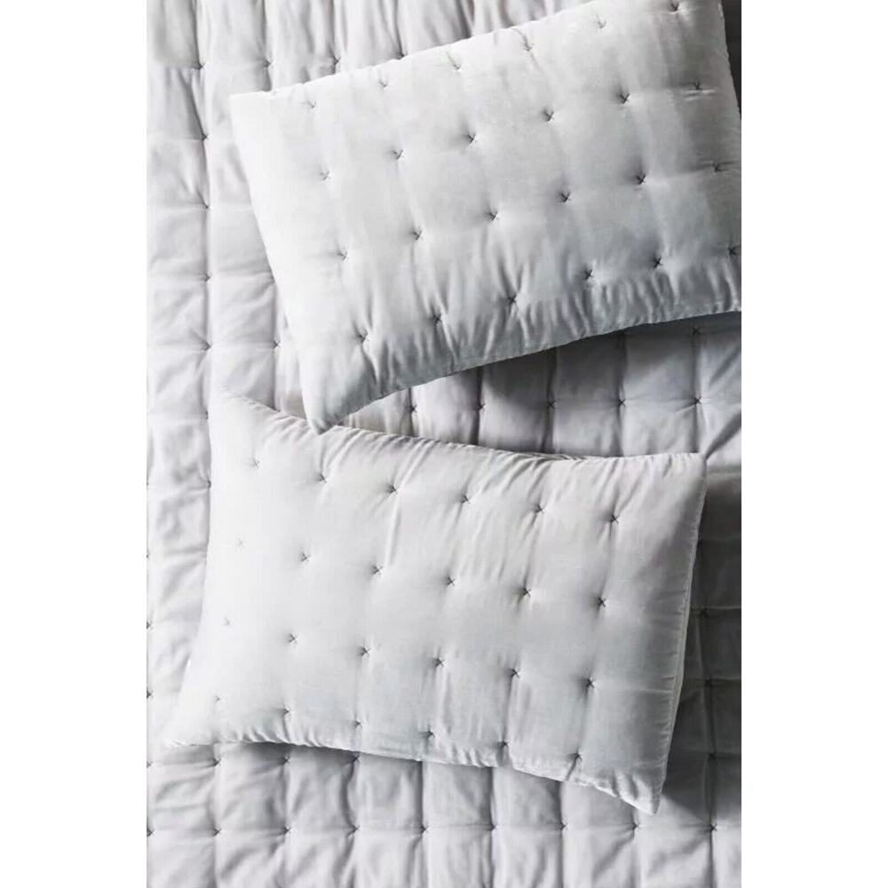 Anthropologie Emery Velvet Twin Silver Comforter Classic Collegiate Designer